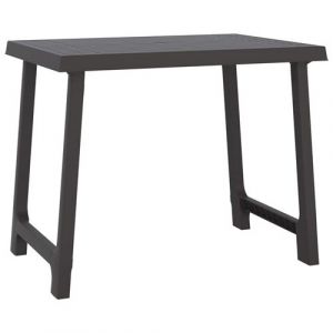 Image de VidaXL Table de camping anthracite 79x56x64 cm PP aspect de bois