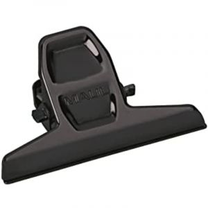 Maul Pince à papier pro en métal | Pince moderne avec clip de fermeture large 5,5cm et largeur de pince 1,2cm | Gadget pour la maison, la cuisine, le bureau et projet de bricolage | Noir