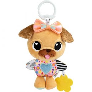 Lamaze Lovey The Pug Clip and Go Poussette Jouet sensoriel pour b&eacute;b&eacute; &ndash; Jouet &eacute;ducatif pr&eacute;coce &agrave; partir de 0 &agrave; 6 Mois &ndash; Jouet sp&eacute;cialement con&ccedil;u pour Nouveau-n&eacute; &ndash; Cadeaux de f&ecirc;te pr&eacute;natale