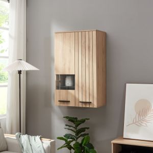 Armoire murale Noppen 98 x 60 x 35 cm effet ch&ecirc;ne [en.casa]