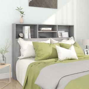 VidaXL Armoire de tête de lit Sonoma gris 140x19x103,5 cm