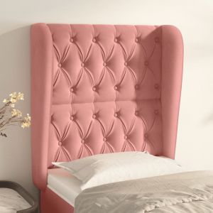 VidaXL Tête de lit avec oreilles Rose 83x23x118/128 cm Velours Pink