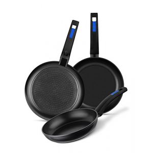 Monix Martin Berasategui Lot de 3 poêles en aluminium forgé, noir, 26 cm, lot de 3