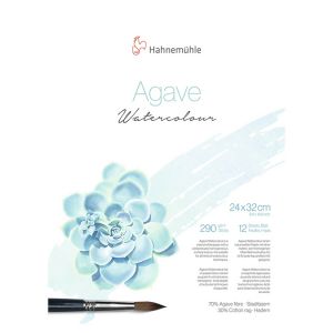 Hahnem&uuml;hle Papier aquarelle Agave, A3, 29,7 cm x 42 cm, 290 g/m&sup2;, Bloc coll&eacute; 4 c&ocirc;t&eacute;s