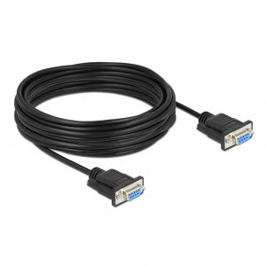 Delock Câble null modem série DB9 RS232 - F/F Noir - 10 m