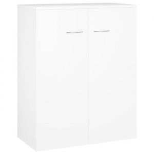 Buffet bahut commode armoire meuble de rangement organisateur cuisine salle de s&eacute;jour salon 60 x 30 x 75 cm bois d'ing&eacute;nierie blanc