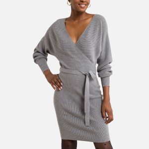 Vero Moda Robe Effet cache-cœur en maille Gris - Taille L;M;S;XL;XS