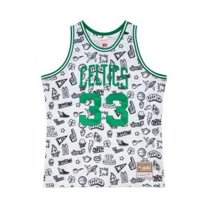 Mitchell & ness Maillot Boston Celtics NBA Doodle Swingman 1985 Larry Bird