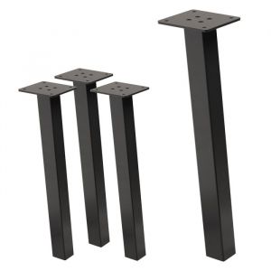 Lot de 4 pieds de table ML-Design H42 cm gris foncé inclinés 96° en acier profil 4x4 cm design I