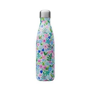 Qwetch Bouteille isotherme Flora inox 500 ml Bleu