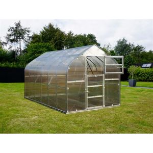 Serre en polycarbonate TITAN Dome 320, 10m², 2,5x4m, Argent Argenté