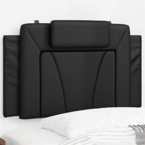 VidaXL Coussin de Tête de Lit, Oreiller de Lecture avec Fermeture à Glissière, Coussin de Lecture pour Lit Chambre, Noir 80 cm Similicuir