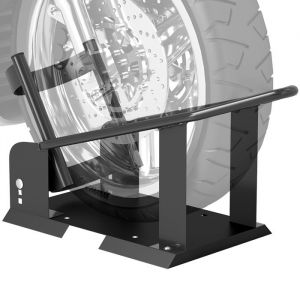 Homcom Bloque roue moto - en acier - avec 3 trous réglables en hauteur - compatible avec les roues de 381 à 5334 mm - noir