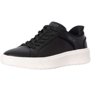 Skechers Homme Court Break Double Vented Basket, Maille en Cuir Dura Noir, 41 EU