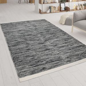Paco Home - Tapis De Salon, Tissage Plat Tissé à La Main En Laine Et Coton, Brun Blanc 200x300 cm