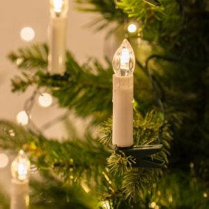 Guirlande lumineuse de Noël avec 50 Bougies Crèmes LED Blanc Chaud