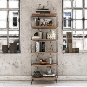 Biblioth&egrave;que BALABAN 165x48 cm marron/noire