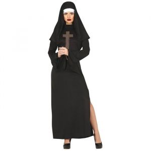 Fiesta guirca Déguisement nonne séduisante femme - l - noir 79565