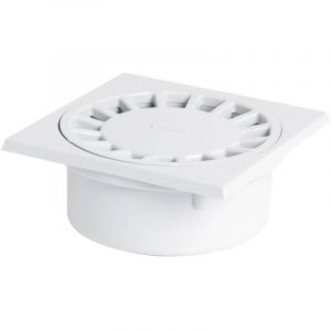 Nicoll Siphon de cour &agrave; embo&icirc;ture incorpor&eacute;e verticale : M50-F40/63, blanc