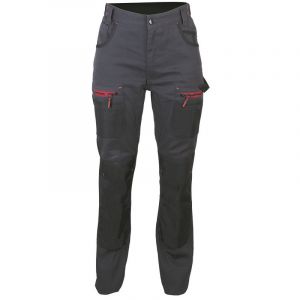 LMA Pantalon de travail à genouillère femme bicolore OLYMPIA Gris / Noir 48