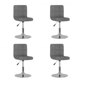 VidaXL Chaises Pivotantes De Salle ¿¿ Manger 4 Pcs Gris Clair Tissu