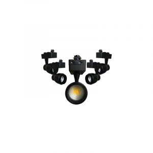 Silamp Spot LED sur Rail 15W Multi-angle COB Monophasé NOIR (Pack de 5)