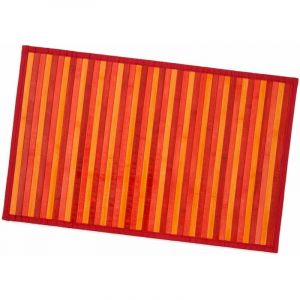 Bamboo Tapis en bois avec dos antidérapant, disponible dans différentes mesures, dégradé de couleurs - Idéal pour cuisine, chambre, salle de bain 50x95 cm rouge (ARREDIAMOINSIEME-nelweb, neuf)