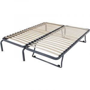 M&S Sommier &agrave; lattes gigogne 2x80x190 cm gris fonc&eacute; - gigna