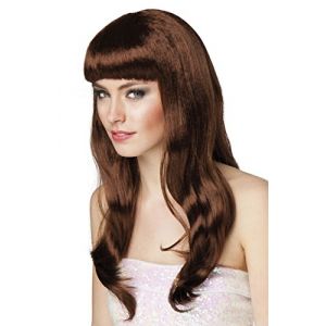 Image de Boland Perruque Cheveux Longs et Frange - Chocolat