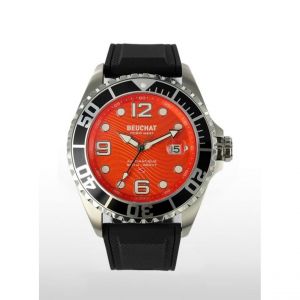 Beuchat Montre Homme - BEUBRB-12 Bracelet Silicone Noir