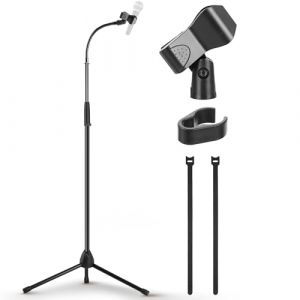 Pyle Support Microphone Trépied avec Bras Flexible Réglable Adaptateur 5/8” Clip Micro Hauteur Réglable Pliable