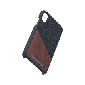 Nordic Elements Coque iPhone X/Xs Bois de Noyer / Tissu noir