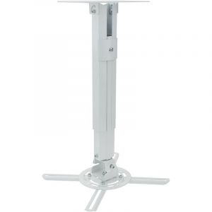 BeMatik Plafond ou support mural pour projecteur mât 27 cm à 54 cm blanc