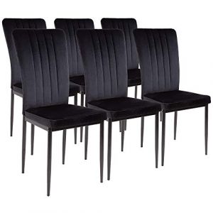 P'tit Albatros Chaises de salle à manger Modena, lot de 6, noires, testées SGS