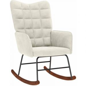 VidaXL Chaise à bascule Crème Velours