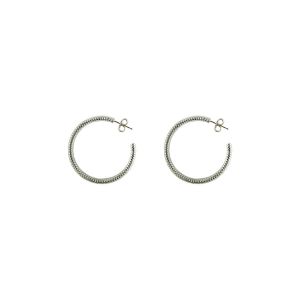 Boucles D'oreilles Créoles Tubes Modèle Argent Diamètre 40mm