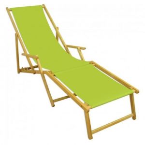 Chaise longue de jardin vert pistache chilienne bain de soleil pliant avec repose-pieds 10-306NF