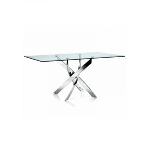 Table Repas JESSICA XXL verre transparent 180x90cm
