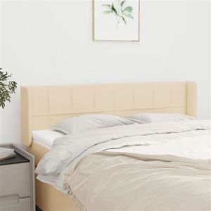 VidaXL Tête de lit avec oreilles Crème 147x16x78/88 cm Tissu