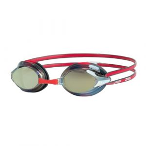 Zoggs Racer Titanium Swimming Goggles Unisex-Adult, Grey/Red/Mirrored Gold