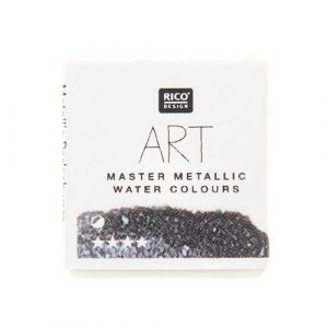 Rico Peinture Aquarelle m&eacute;tallique 1/2 godet - Noir perle