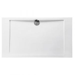 Allibert Receveur de douche Slim rectangle bonde centrée - 80 x 140 cm - Blanc