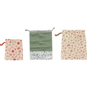 Pebbly Lunch bag x 3 en coton biologique 1 sac a leg