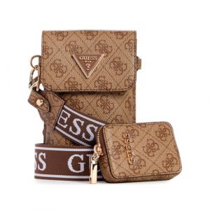 Guess Latona Flap Chit Chat Phone Bag Latte Logo [246760] - sac à épaule bandoulière sacoche