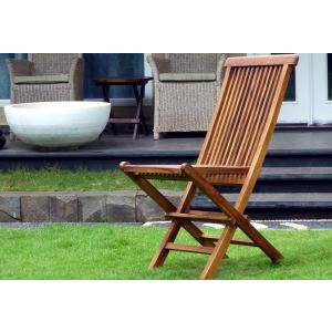 Image de Wood-en-stock Chaise de jardin pliante en teck massif huilé