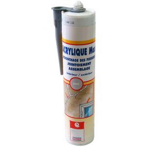 Image de Arcane industries MASTIC ACRYLIQUE MAX - Mastic acrylique Joint d étanchéité SNJF 1ère catégorie reprise de fissure maçonnerie menuiserie | blanc - 10 cartouches de 310 ml