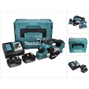 Makita DKP181RFJ Rabot sans fil 82mm 18V Brushless + 2x Batteries 3,0 Ah + Chargeur + Coffret Makpac