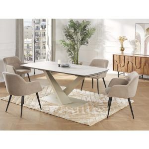 Tapis shaggy &agrave; poils longs en relief - 160 x 230 cm - Blanc cass&eacute; - MAZE