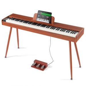 VEVOR Piano numérique, 88 Touches entièrement pondérées, Ensemble Piano à Clavier électrique Portable avec Haut-parleurs, Support de Piano à 4 Pieds avec Casque, Bluetooth, USB, MIDI, pour débutants