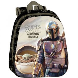 Safta THE MANDALORIAN - Sac à dos d'école, avec design 3D, adaptable au chariot, idéal pour les enfants de différents âges, confortable et polyvalent, qualité et résistance, 27 x 10 x 33 cm, couleur